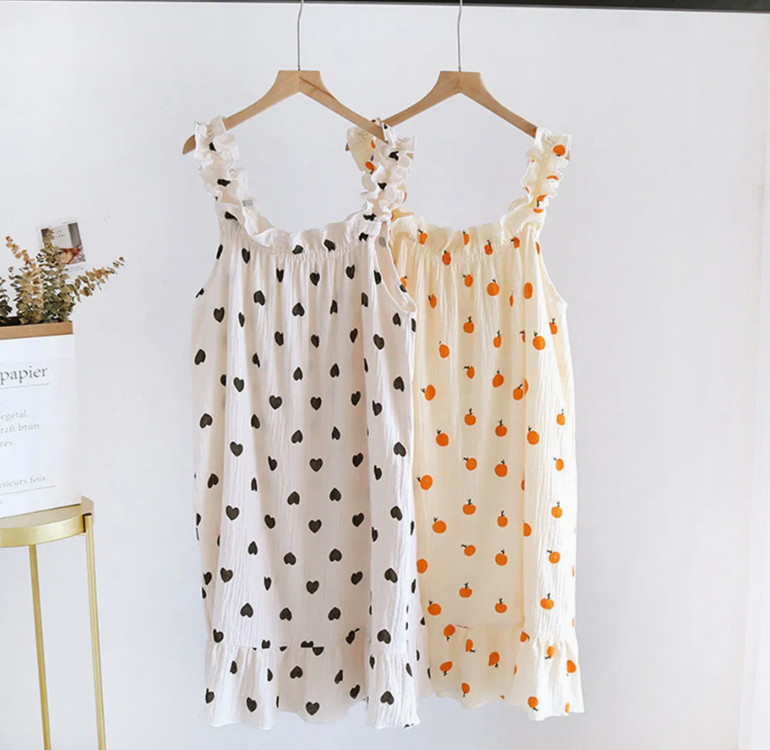 Women's Cotton Spaghetti Strap Nightgown – Lightweight, Breathable & Moisture-Wicking Summer Sleepwear