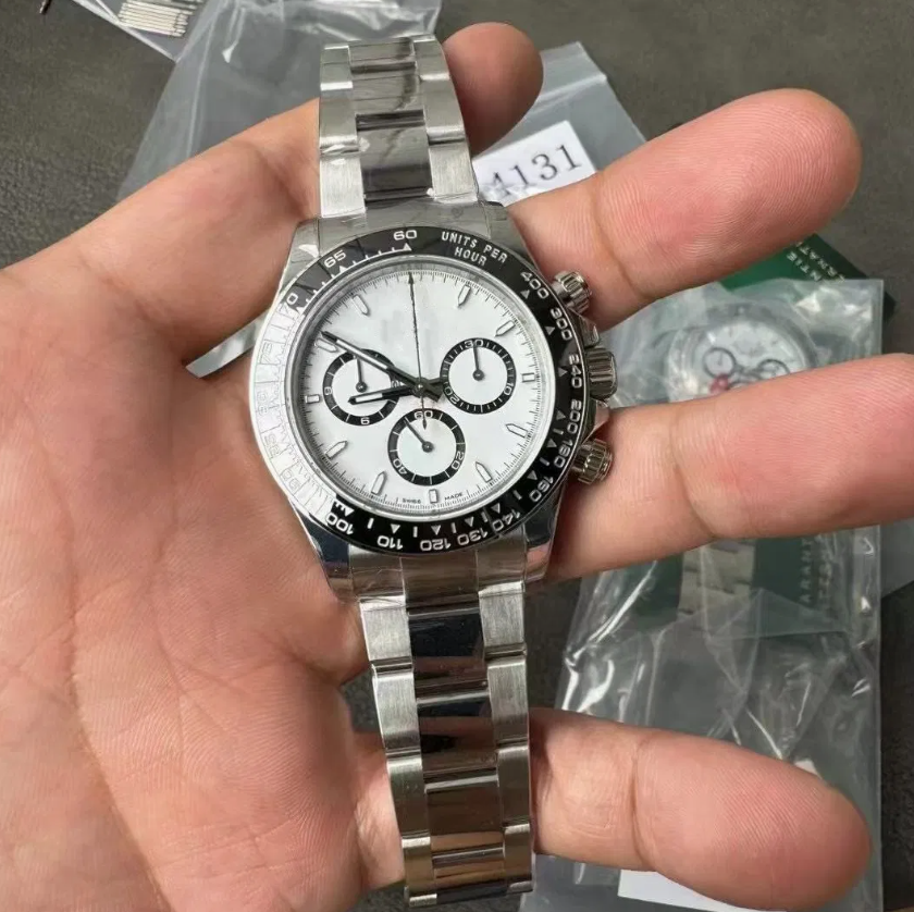 Men's Luxury Panda Chronograph Watch – Stainless Steel Business Watch with Sapphire Glass