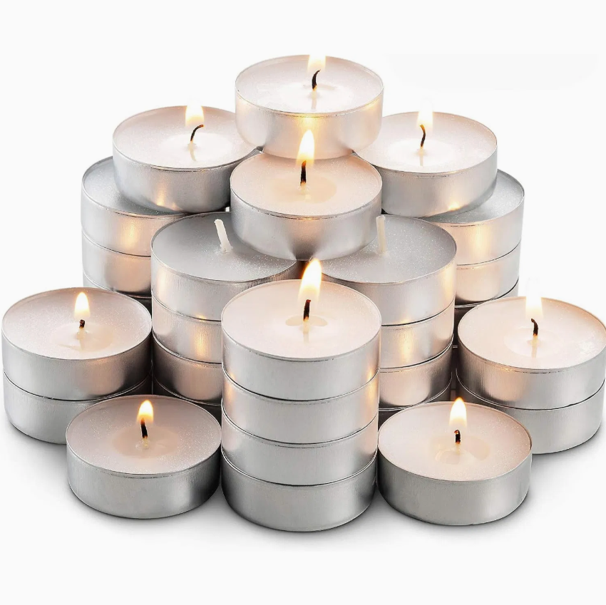 White Natural Tealight Candle Set for Christmas, Valentine’s Day & Home Décor