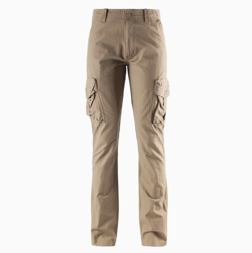 Men's Durable Multi-Pocket Workwear Cargo Pants – Khaki Outdoor & Everyday Trousers