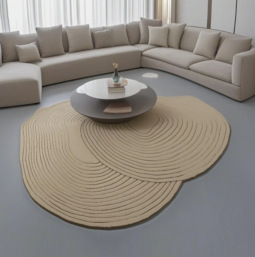 Modern Handmade Wool Tufted Area Rug – Eco-Friendly Irregular 3D Carpet for Contemporary Home Decor