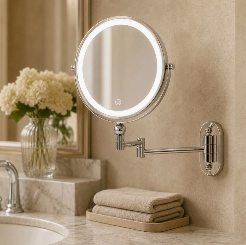 Smart LED Bathroom Vanity Mirror – Wall-Mounted Makeup Mirror with LED Strip