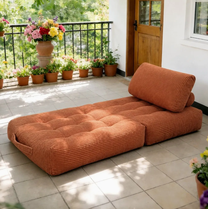 Comfortable & Durable Orange Fabric Bean Bag – Cozy Lounge Chair for Home