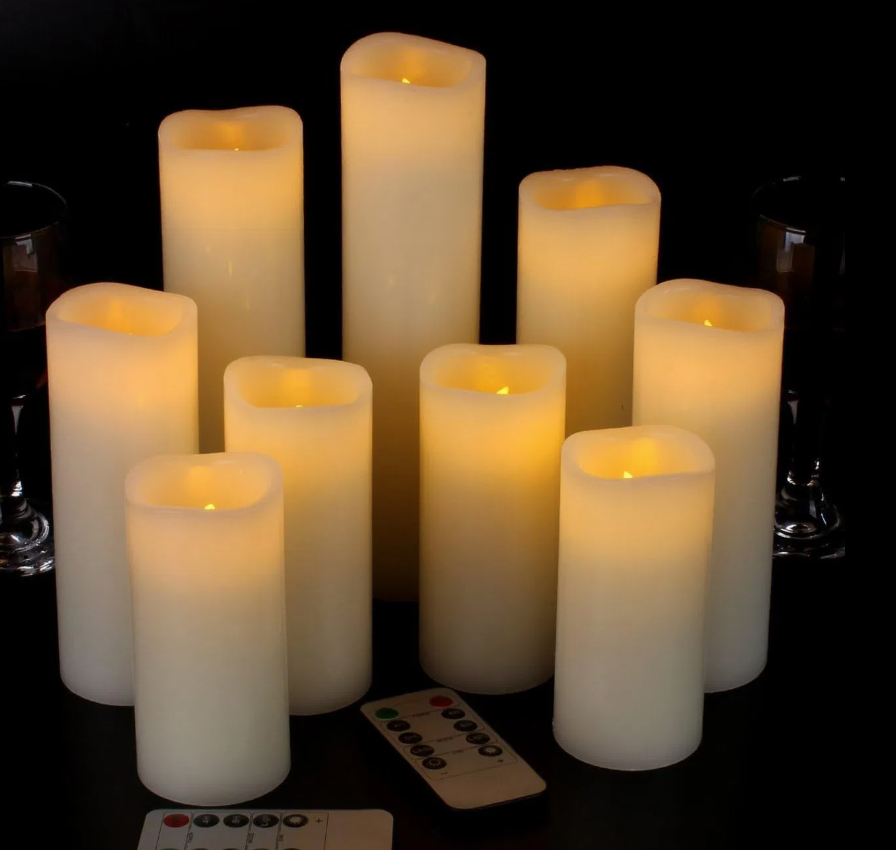Vinkor Flameless Real Wax Pillar LED Candles Battery Operated